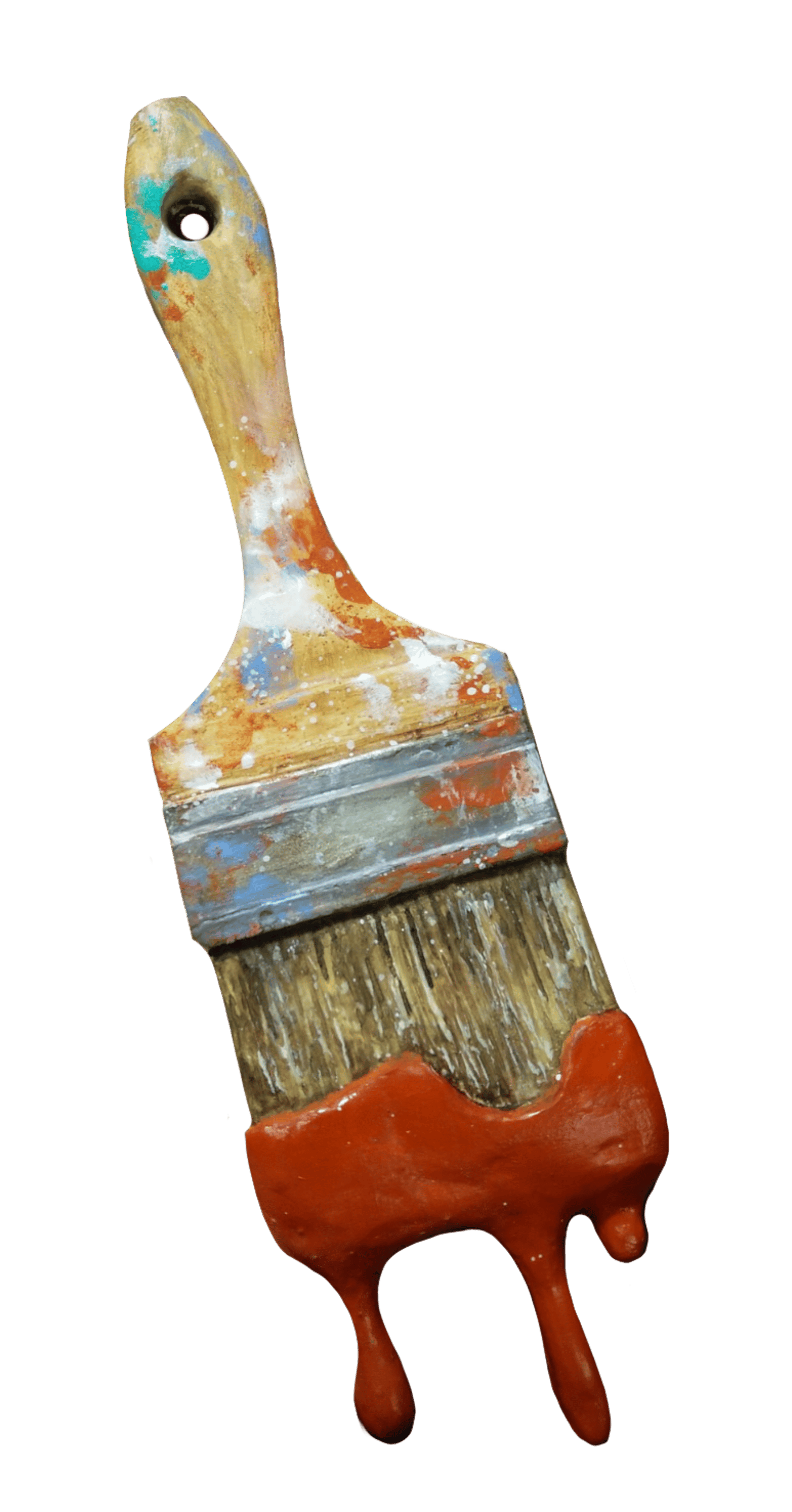 Accurate-looking fake paintbrush with pain dripping